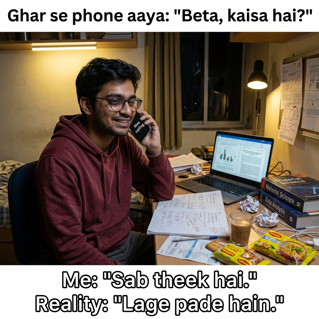 The Ghar Se Phone Call: Explaining research progress without using the word delayed.